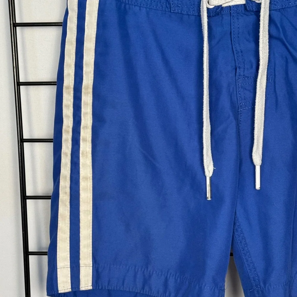 Abercrombie & Fitch Swim Trunks Mens Small Blue White Striped Board Shorts Y2K